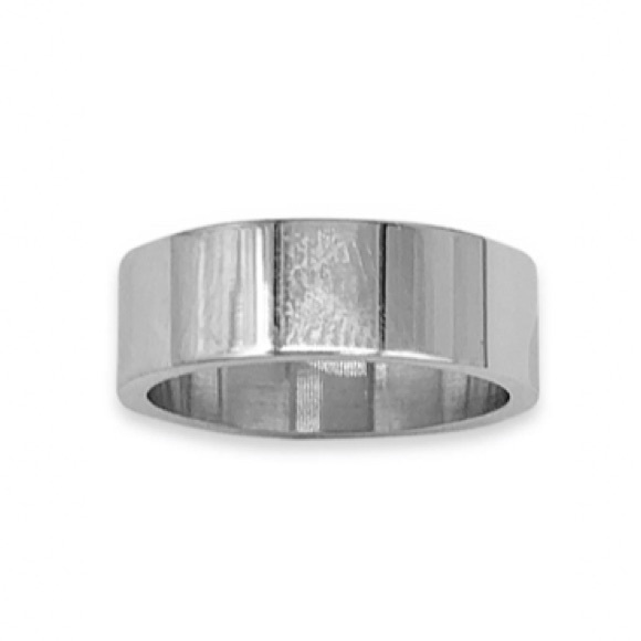 ADORNIA Men’s White Rhodium 🆕 Plated Stainless Steel Ring - Minimalistic Design🎁 - Picture 2 of 2